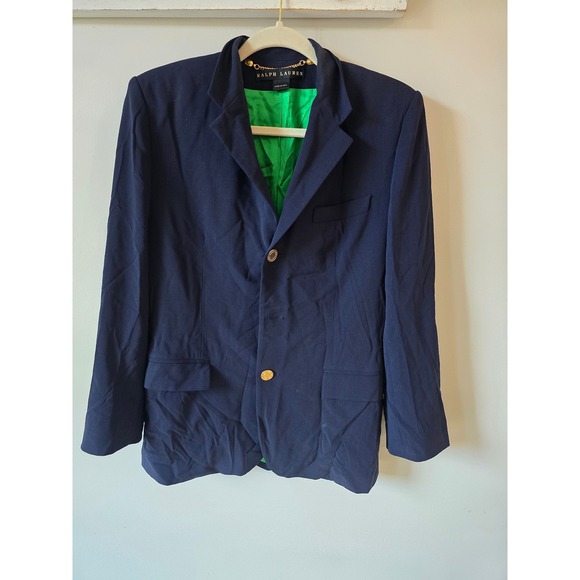 Ralph Lauren Jackets & Blazers - Ralph Lauren Black Label Women's Navy Wool Equestrian Blazer Gold Buttons Size 8